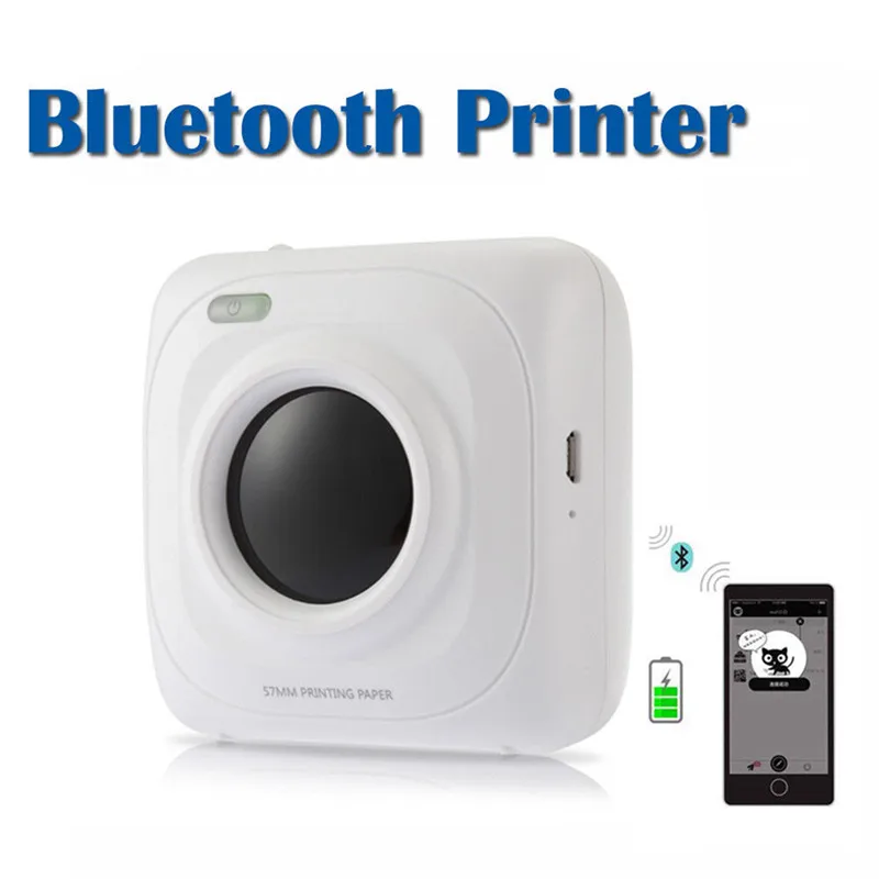 

Mini Pocket Printer Wireless Bluetooth 4.0 Paper Photo Thermal Printer USB Charging Phone Wireless Connection Printer Portable