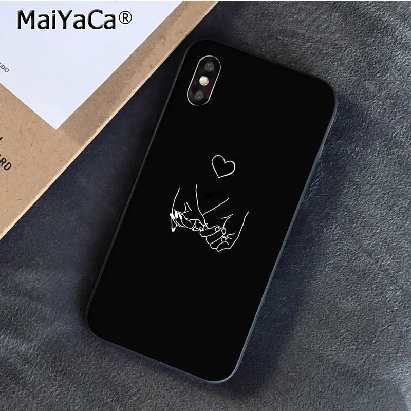 MaiYaCa Minimalist line couple hand Love Phone case For iphone 11 Pro 11Pro Max X XS MAX 6 6S 7 7plus 8 8Plus 5 5S XR - Цвет: A7