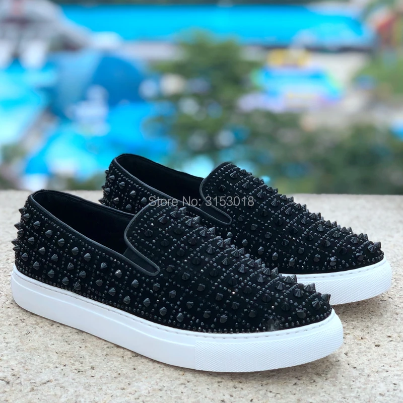 

New Men Fashion Casual Shoes Spring Autumn Rivets Punk Style Loafers Male Breathable Designer Party Footwear Male Shoes