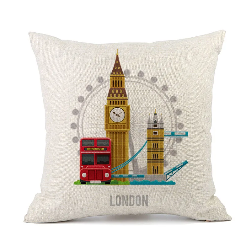 YWZN, британский стиль, подушка «Я люблю Лондон», чехол, Англия, диван, автомобиль, декоративная наволочка, хлопок и лен, домашний декор, наволочка для подушки - Цвет: 9