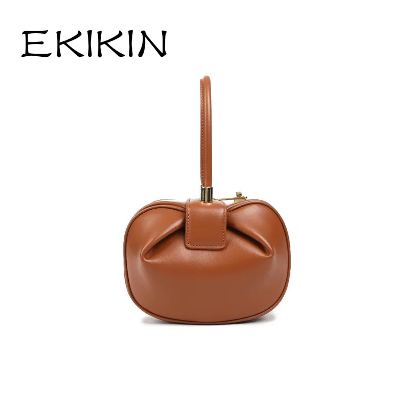 

2018 Women Genuine Leather Hobos European Style Vintage Women Handbags Dumpling Shape Totes Top-Handle Mini Bags