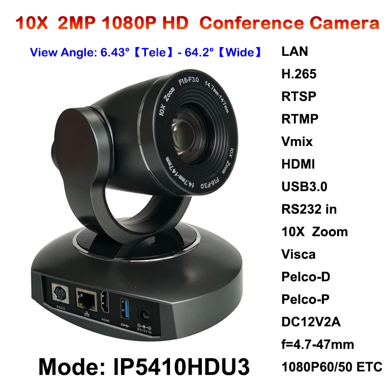 New 2megapixel 10X Zoom PTZ IP Streaming Camera with Simultaneous HDMI