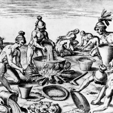 Natives Prepare a Feast by unknown artist Poster Print (24 x 36)