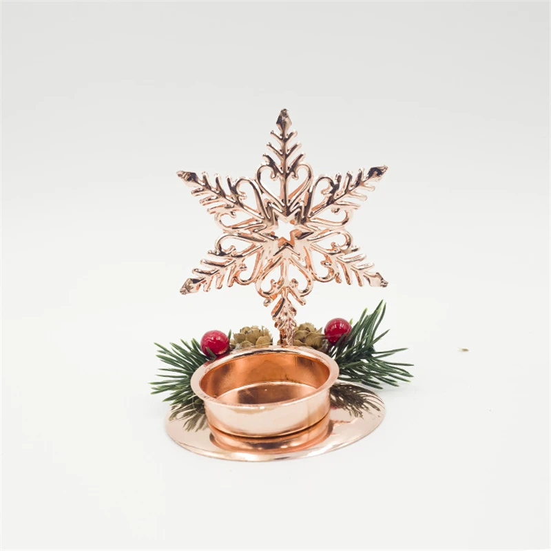 Noel Iron Candlestick Candle Holder Christmas Table DIY Decor For Home natal Tree Christmas Ornament New Year Gift navidad - Цвет: Gold snowflake