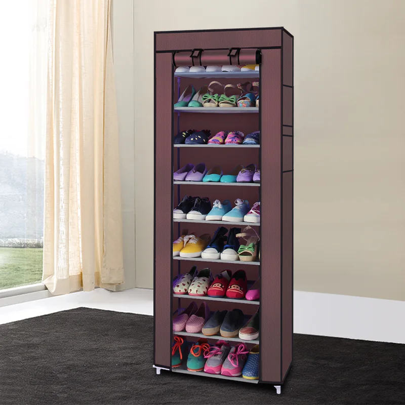 10 слоев 9 сетка простая мебель многофункциональные шкафы для хранения обуви складные нетканые пылезащитный шкаф для обуви обувная стойка