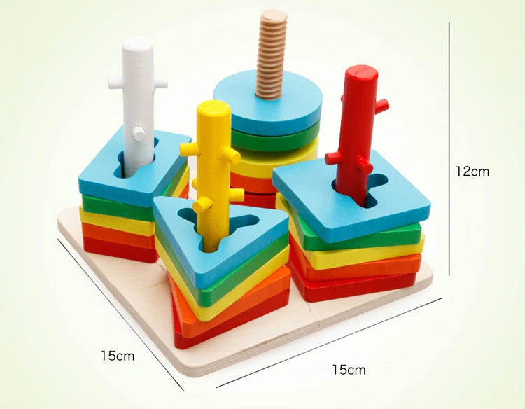 Мозга развития игрушки Монтессори матч игрушка упорядочивание по геометрической форме доска деревянные блоки детские развивающие игрушки строительные блоки