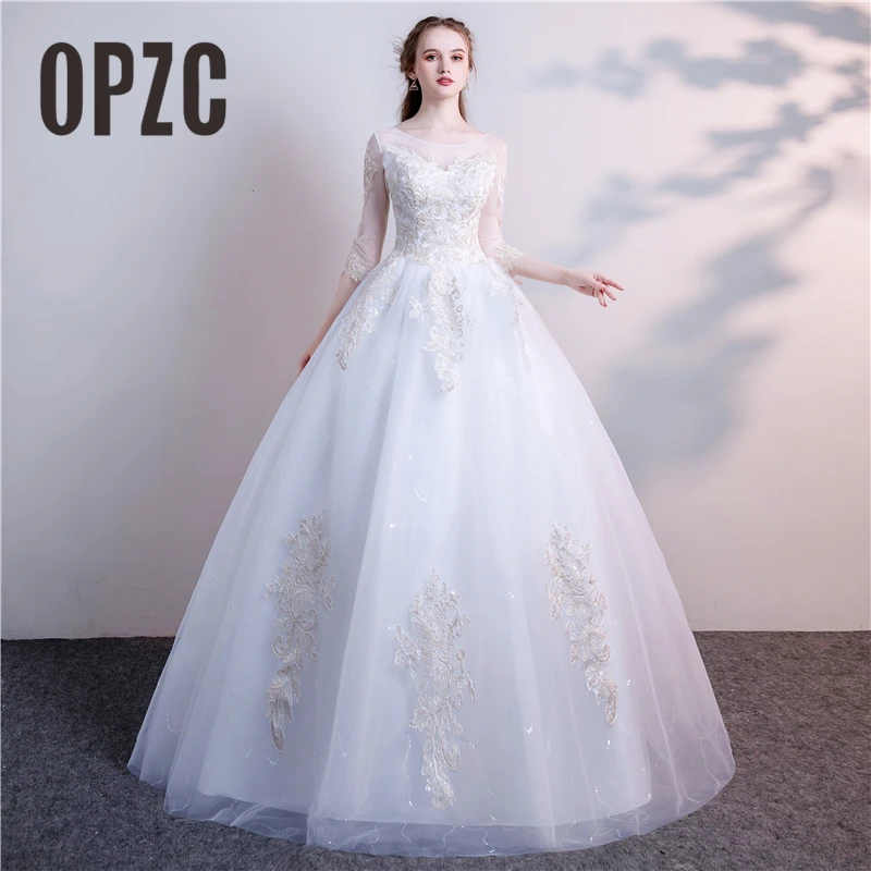 

Romantic and Fresh Wedding Dress with Embroderied Flower Pattern Vestido De Noiva Best Design to Embody S-Line Figure