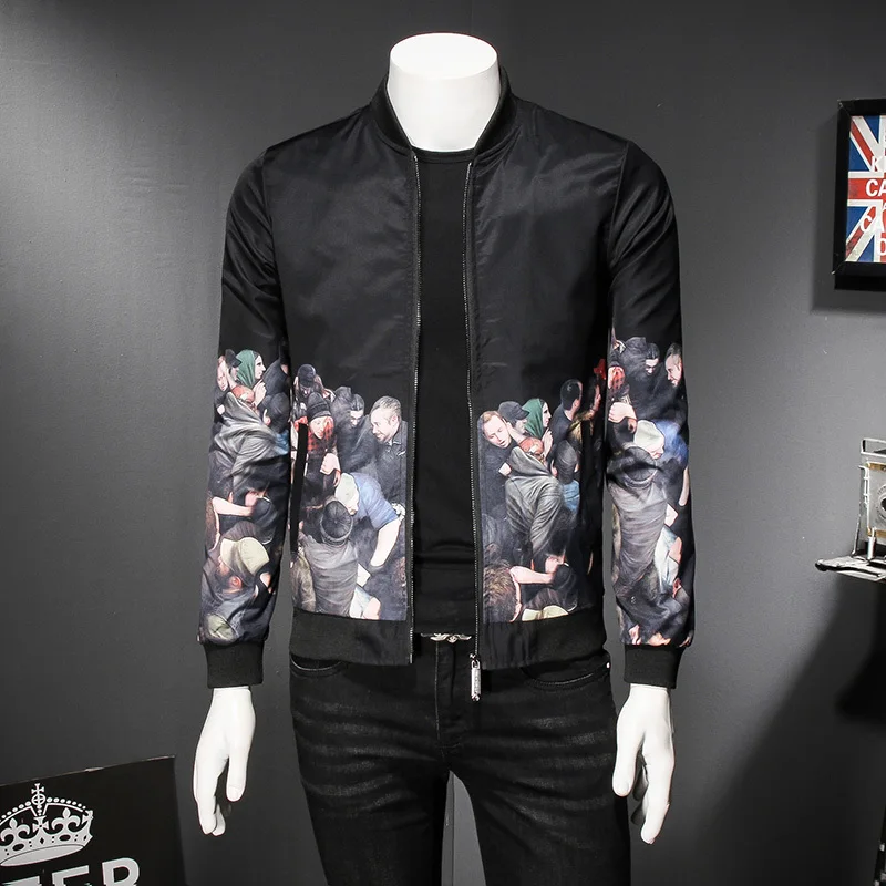 

Contrast Solid Print Bomber Jacket Men Print Colorful Windbreaker Jacket Men Chaquetas Hombre Casual Estampada 5xl Bomber Jacket