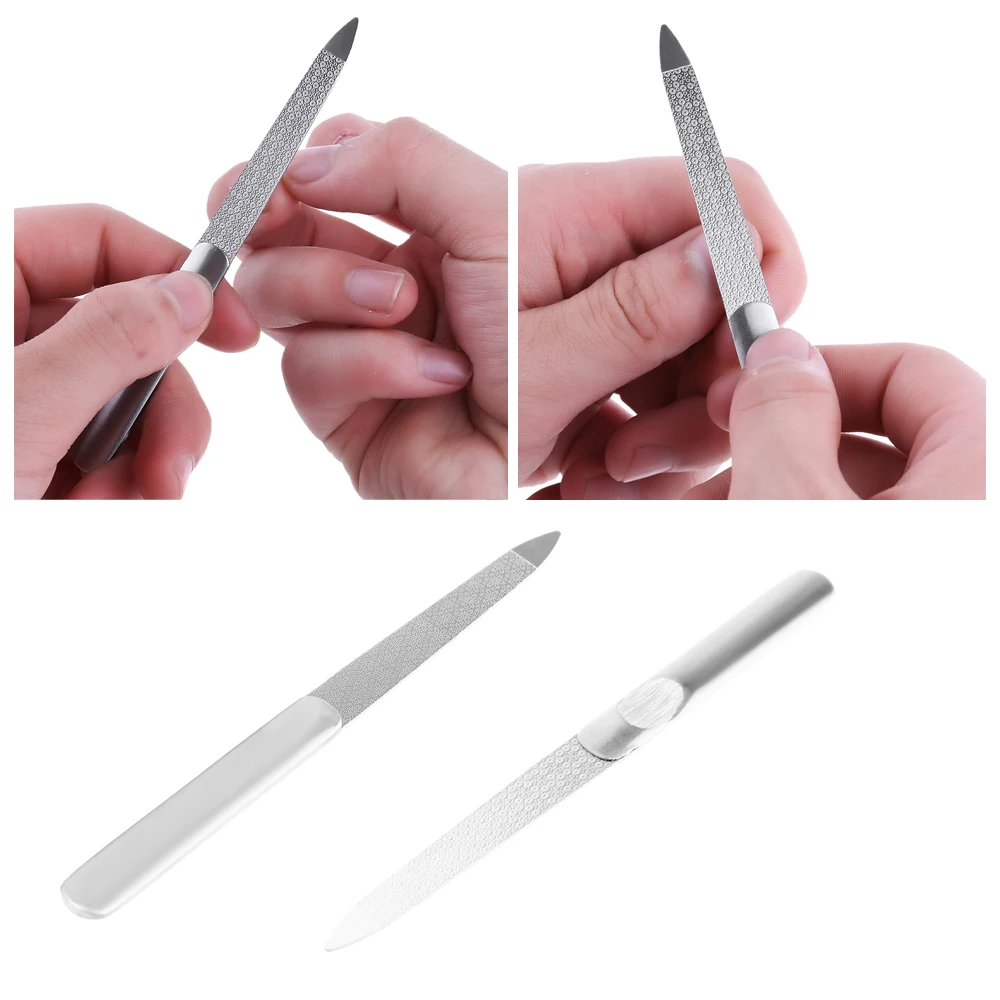 

1PCS Fashion Professional Polishing Scrub Beauty Tools Stainless Steel Double Side Grinding Rod Nail Arts File Buffer Manicure
