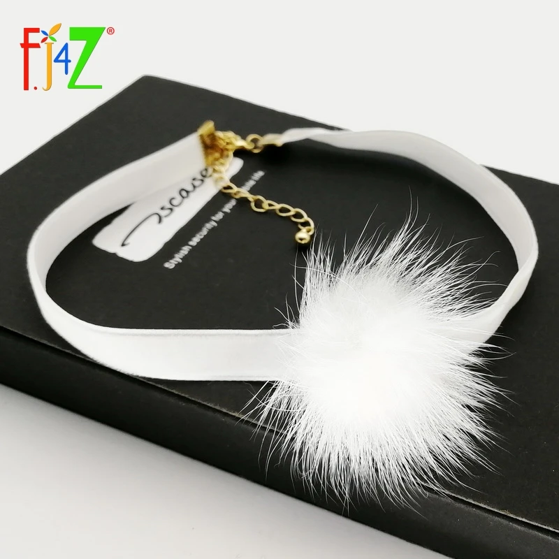 

Clearance sale classical fashion vintage white Flocked cloth Mink Fur choker collar necklace for women bijouxs collier wholesale