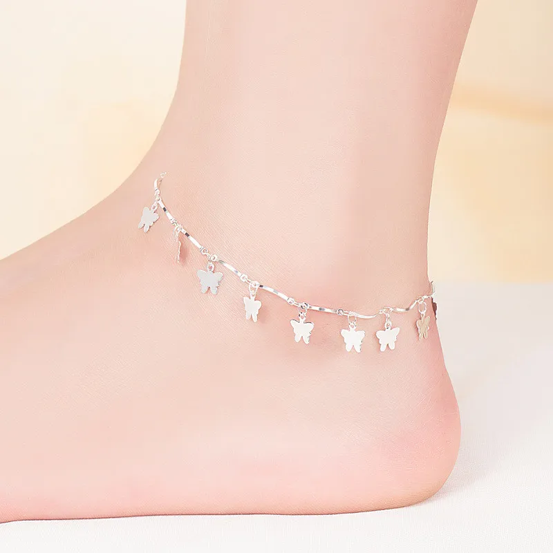 Модные ножные браслеты из стерлингового серебра 925 пробы Изящные Ювелирные