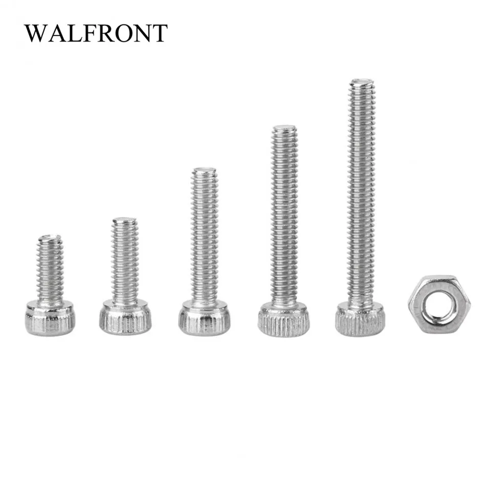 210Pcs M2.5 Screw and Nuts Bolts Stainless Steel SS304 Hex Socket Cap