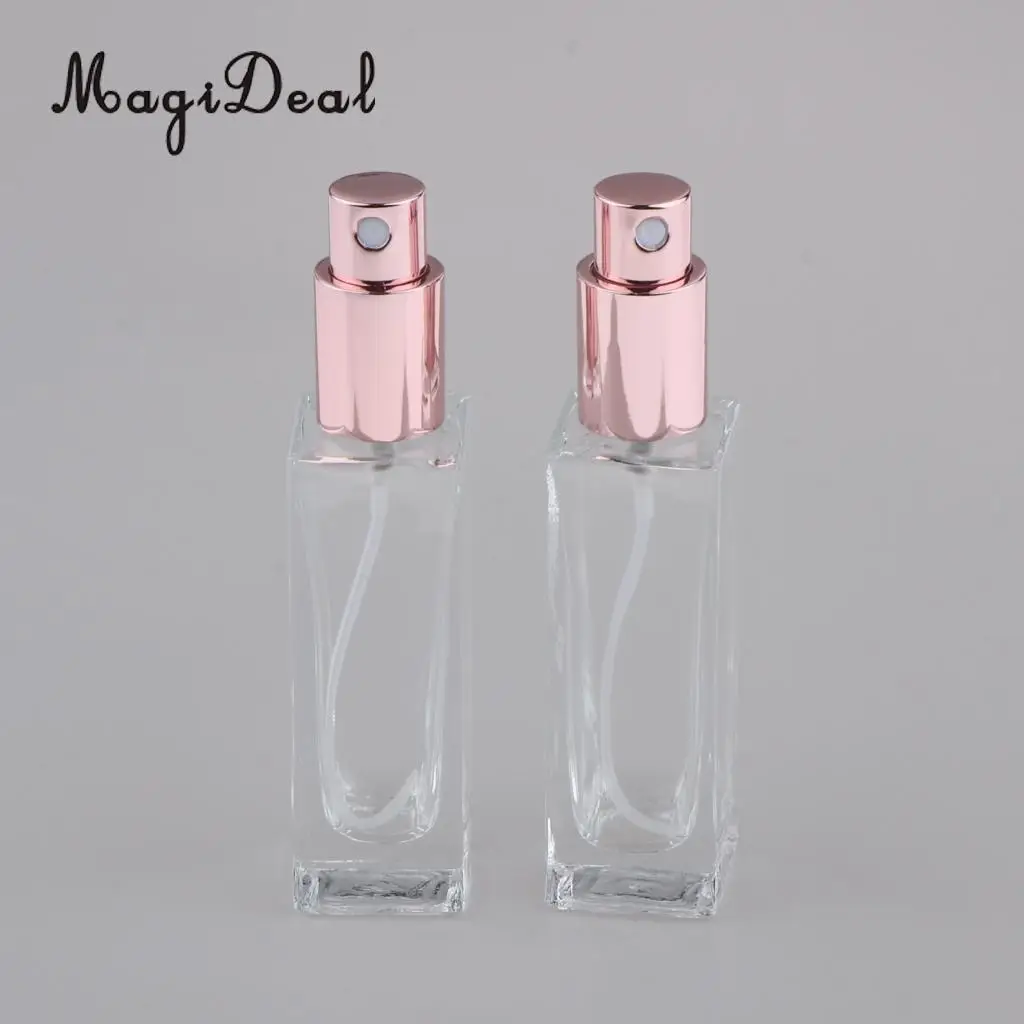 2Pcs Empty Spray Bottle Travel Glass Perfumes Atomizer Pump 30/50/100ml