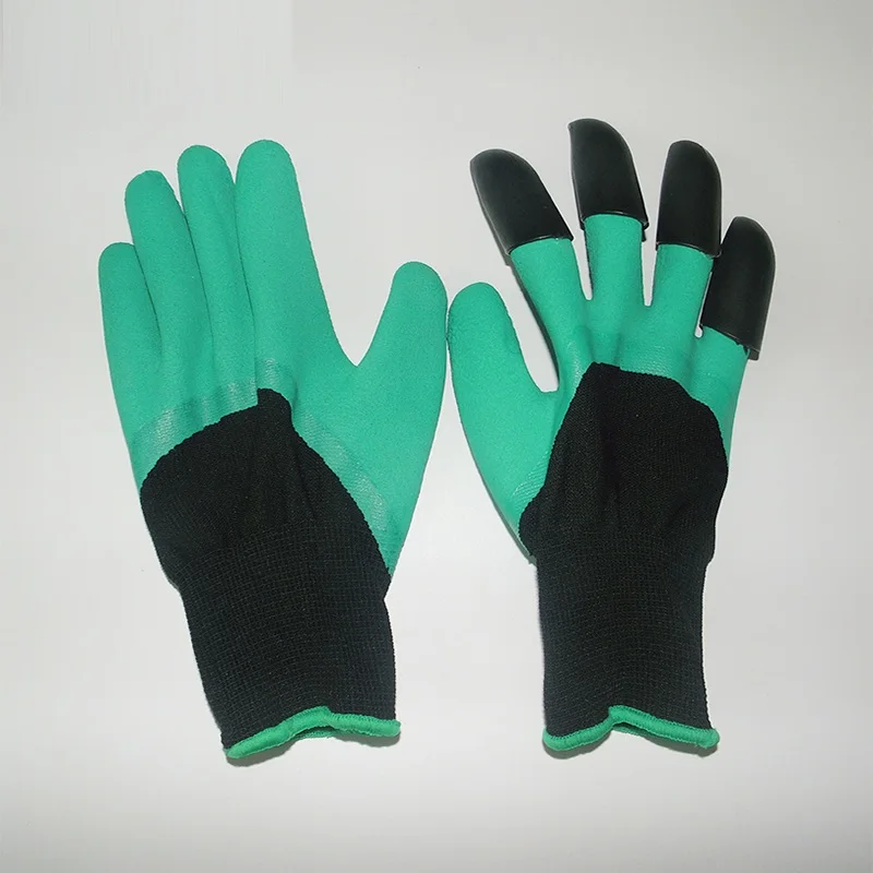 1 пара a4006latex сад Перчатки с 4 ABS Пластик Когти для сада копания посадки Рабочая