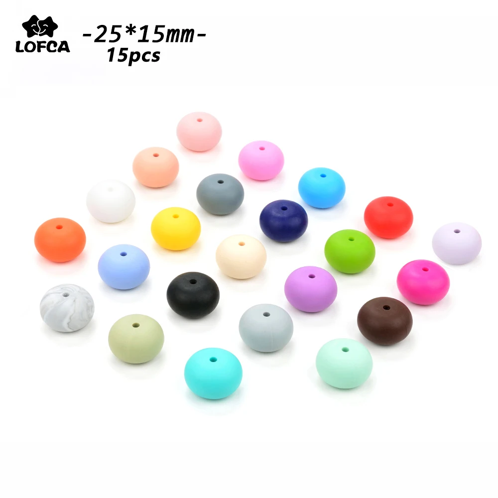LOFCA 15 개 주판 실리콘 Teether 비즈 젖니 보석 젖꼭지 구강 케어 펜던트 목걸이 팔찌 장난감 BPA 무료 간호