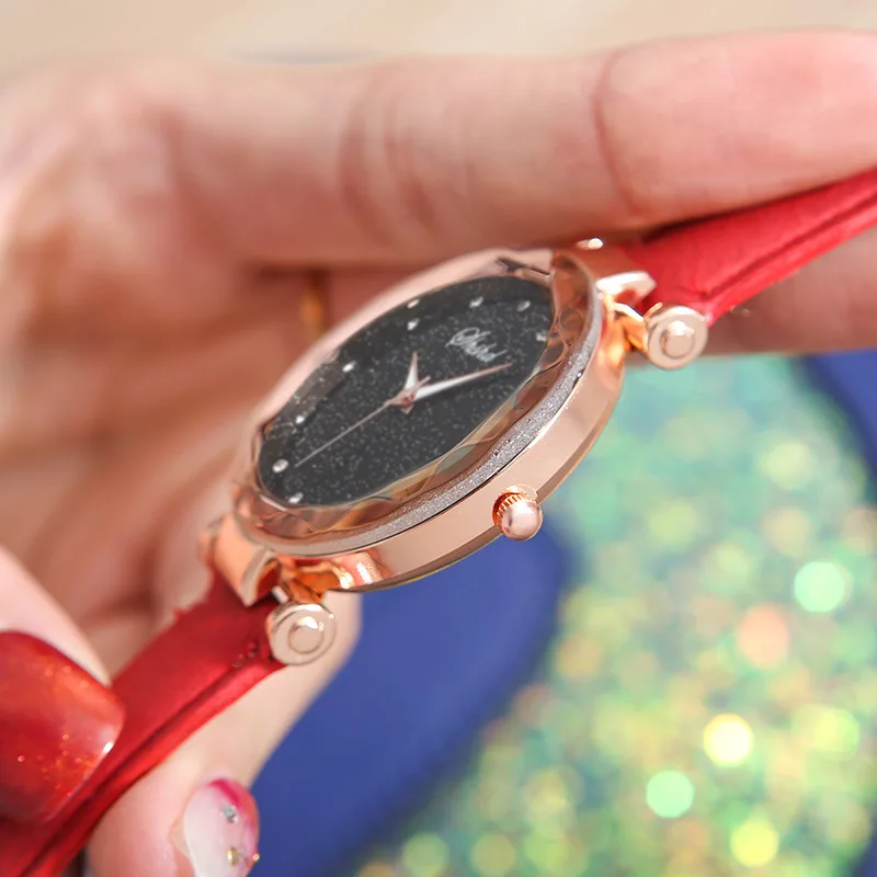 

Fashion Top Brand Luxury Starry Sky Women Wrist Watches Leather Quartz Clock Modern Wristwatch Women Orologio Donna