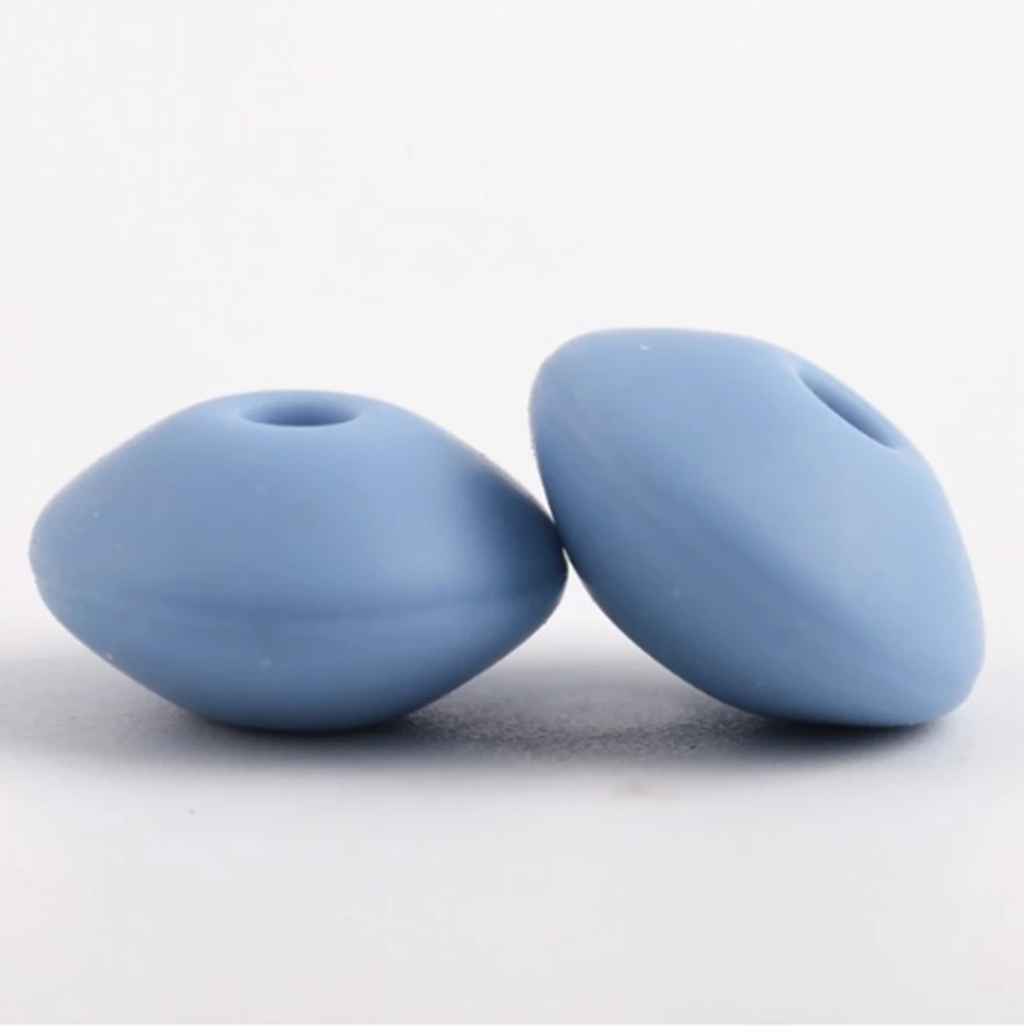 Blue Силиконовые счеты бусины 30 шт. DIY пустышки цепи аксессуары бусы, не содержат Бисфенол А сделано для мамы чечевицы пищевой класс детский Прорезыватель 12 мм - Цвет: Blue