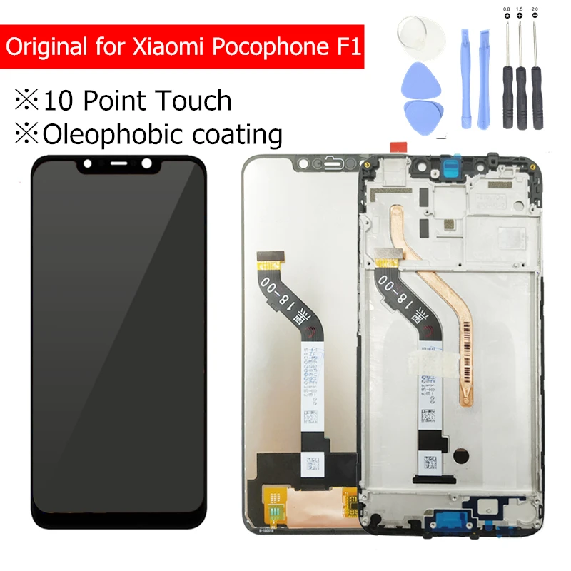 ЖК-дисплей для Xiaomi Pocophone F1 ЖК-дисплей Дисплей с рамкой Сенсорный экран планшета ЖК-дисплей для Xiaomi Poco F1 Индия Соединительная запасная деталь для сборки