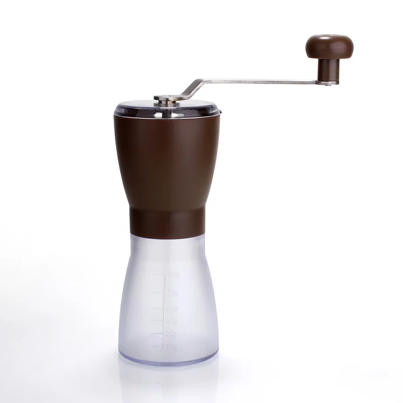 Ручная кофемолка моющаяся керамическая сердцевина из нержавеющей стали Ручка шлифовальная машина ручная мельница кофе в зернах портативный измельчитель кофе - Цвет: Brown