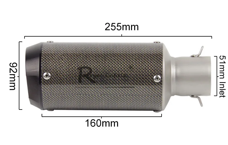 51 мм 60 мм на входе универсальный мотоцикл AR глушитель с DB убийца углеродное волокно для Z900 ER6N GSXR750R KTM390 R3 BN600 NK650