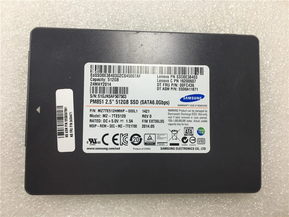 

Laptop SSD 512GB SATA6G STD 7mm for Lenovo 00FC436 SSD0E38403 04X4471