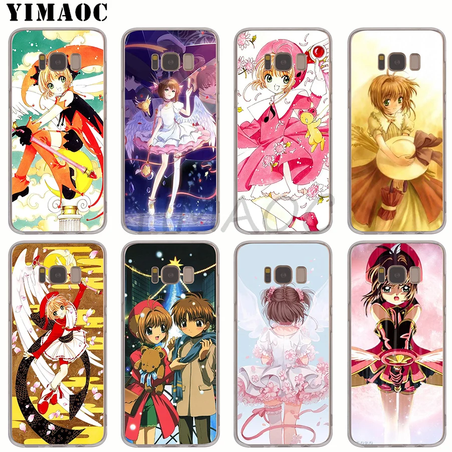 

YIMAOC Cute Anime Cardcaptor Sakura Soft TPU Case for Galaxy A5 A6 A7 A8 A9 J3 J5 J6 J7 S7 S10 Edge S8 S9 Plus Note 8 9