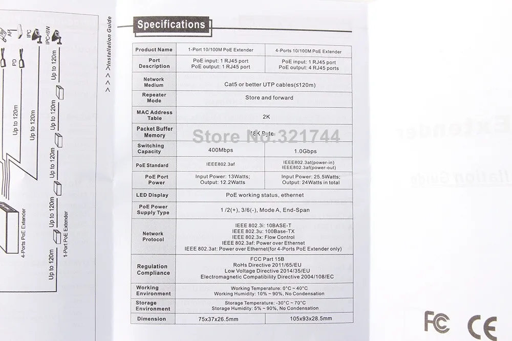 25,5 Вт макс IEEE802.3at в, IEEE802.3af выход один 4 канала 4-портовый PoE удлинитель POE повторитель Max Transimitte расстояние 120 м
