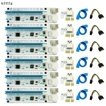 

6PCS New White 007c Riser USB 3.0 PCI-E 1X 4X 8X 16X Riser Card Extender With SATA Power Cable For Bitcoin Miner Antminer Mining