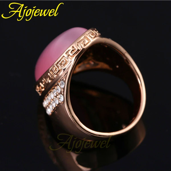 Ajoдрагоценность красивый розовый опал большие кольца с камнями для женщин мужчин коктельное кольцо ювелирные изделия