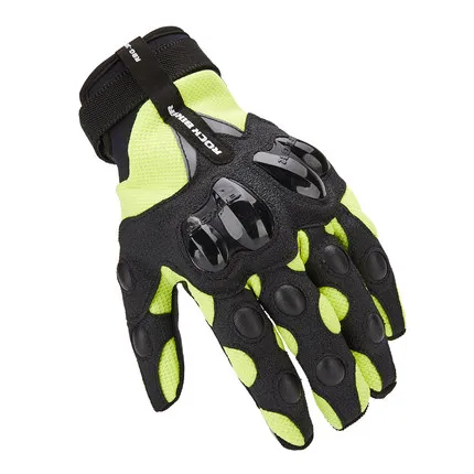 Рок байкерские дышащие кожаные мотоциклетные перчатки/гоночные перчатки по пересеченной местности/перчатки для вождения на открытом воздухе водонепроницаемые 2 цвета - Цвет: Зеленый