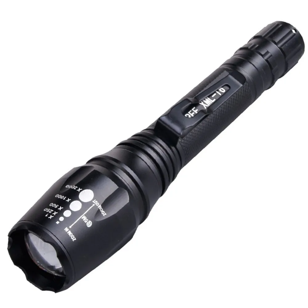 

High Quality Super Bright LED Flashlight Zoom XML-T6/L2 5-Modes Strong Light Waterproof Police Flashlights Torch Lights Supplier