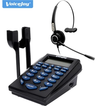 

Dialpad with Headset Phone Call Center Telephone with Headset and Recording Cable ,Tone Dial Key Pad / Redial RJ9 plug headset
