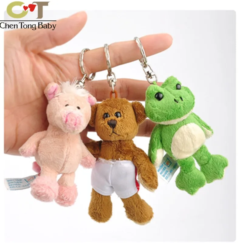 

Piglet frog bear plush pendant toy doll mini cute clamshell doll plush keychain 4kinds 8-9 wj04