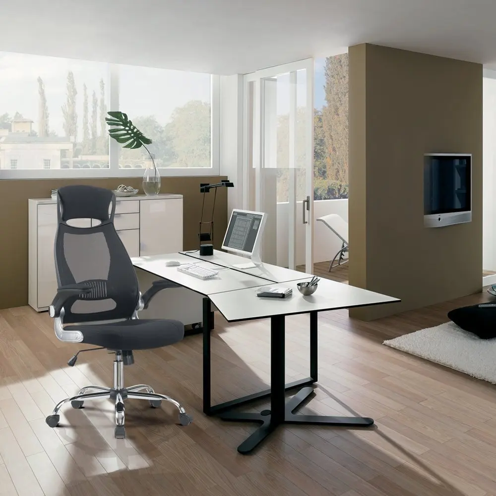Office Chair Black Swivel Mesh Computer Ergonomic Chair High Back With Foldable Armrest Head Support Height Adjustable A35 Office Chair Black Swivel Mesh Computer Ergonomic Chair High Back With Foldable Armrest Head Support Height Adjustable A35