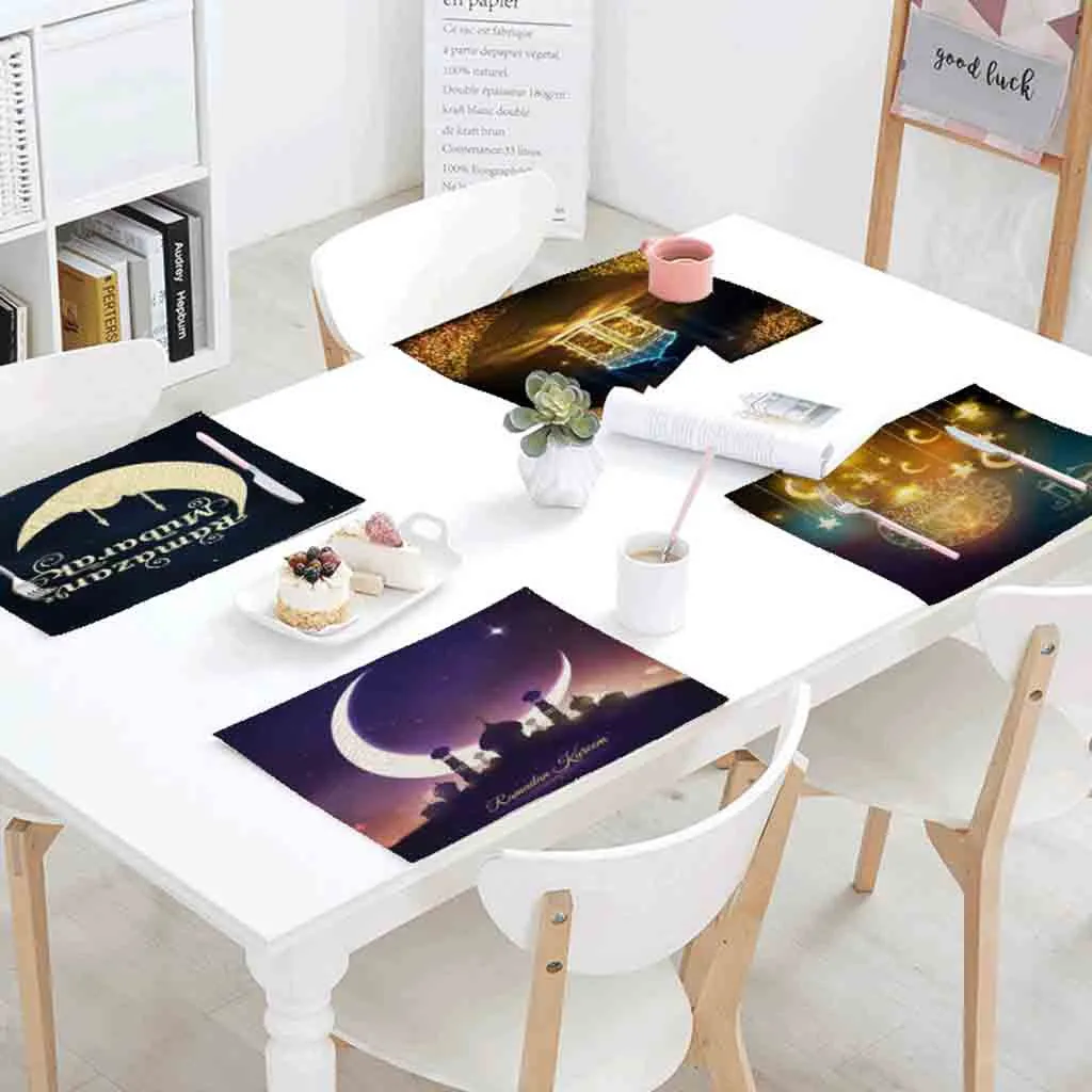 

2019 Muslim Ramadan Festival Decorations Restaurant Hotel Creative Household Table Mat Best Selling Lowest Price