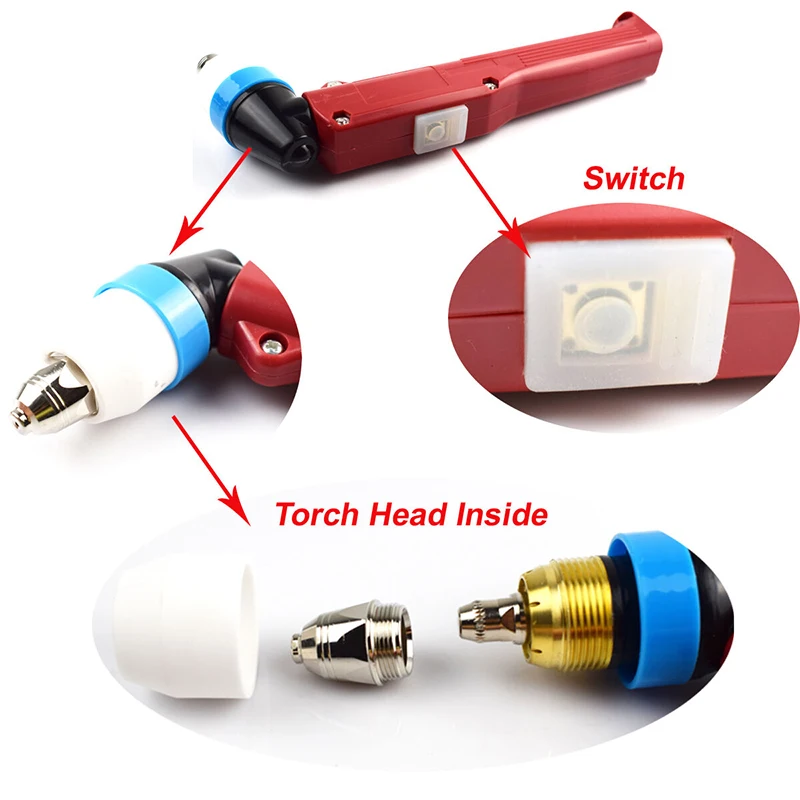 

1 Set Of P80 Plasma Torch Head With Micro Switch P-80 80-100Amp Plasma Cutting Torch Body Head Pilot Arc Starting Quality