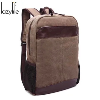 

LAZYLIFE Fashion Vintage Laptop Backpack Women Canvas Bags MenTravel Leisure Backpacks Retro Casual Bag School Bags For Teenager
