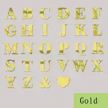 26 букв DIY художественная Настенная Наклейка на стену украшение зеркальные наклейки на стену для телевизора фон домашний декор современные акриловые наклейки Золотой