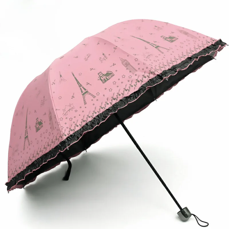 

Lace Umbrella Rain Women Three Folding Umbrella Dryer Wind Resistant Non-Automatic Woman Sunny and Rainy Umbrella WZP193