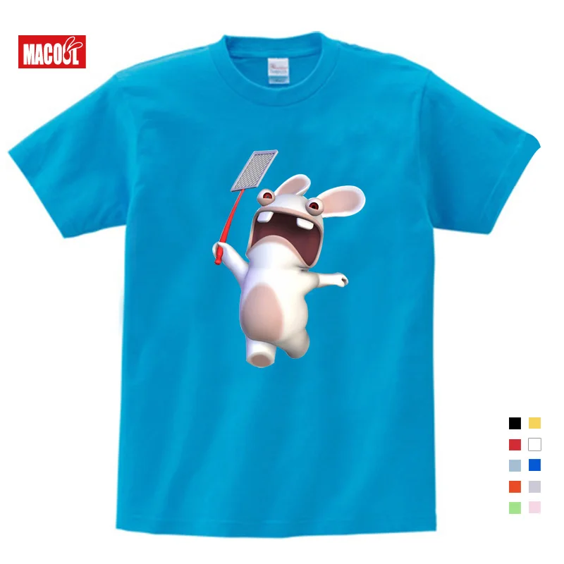 

2019 Summer T-shirts Funny Rabbit Cartoons Children's Tops Boy Girl Like Rabbids Invasion T-shirts Kids Clothes Shirt 3T-9T