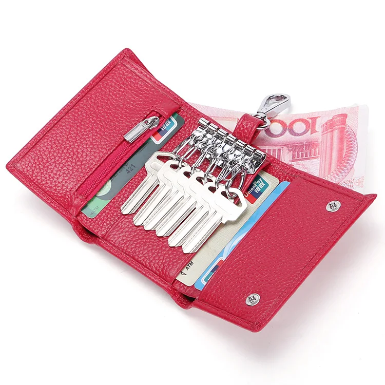 

High Quality Genuine Leather Women Mini Wallet Coin Purse Credit Card Holder Multifunction Ladies Small key Wallets Money Bag
