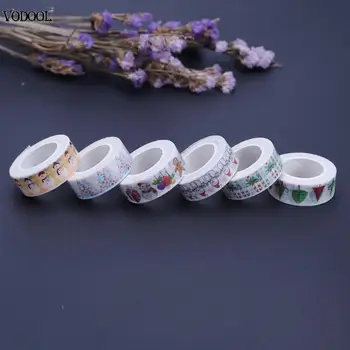 

VODOOL 6pcs 10m Japan Paper Washi Masking Tape Santa Claus Christmas Gift Socks DIY Scrapbooking Decor School Office Supplies