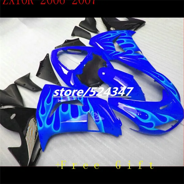 Для Kawasaki NINJA ZX10R 06 07 запчасти ZX 10R синий Aftermarket Мотоцикл Обтекатели 2006 2007|Накладки и