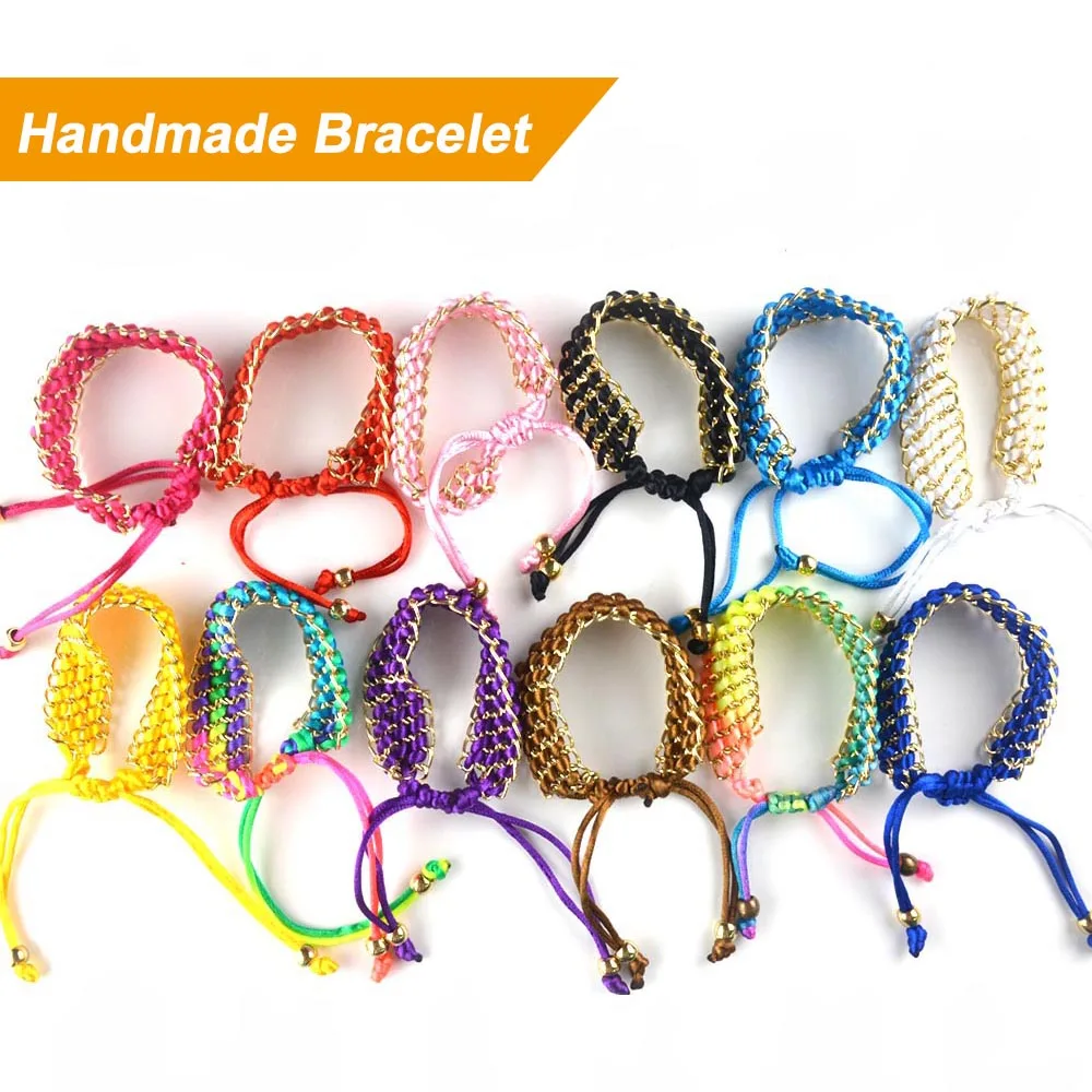 

Women/Men Fashion Handmade Woven Bracelet & Bangle Popular Folk-custom Wrap Bracelets Multi-purpose Accessories Watchband& Strap