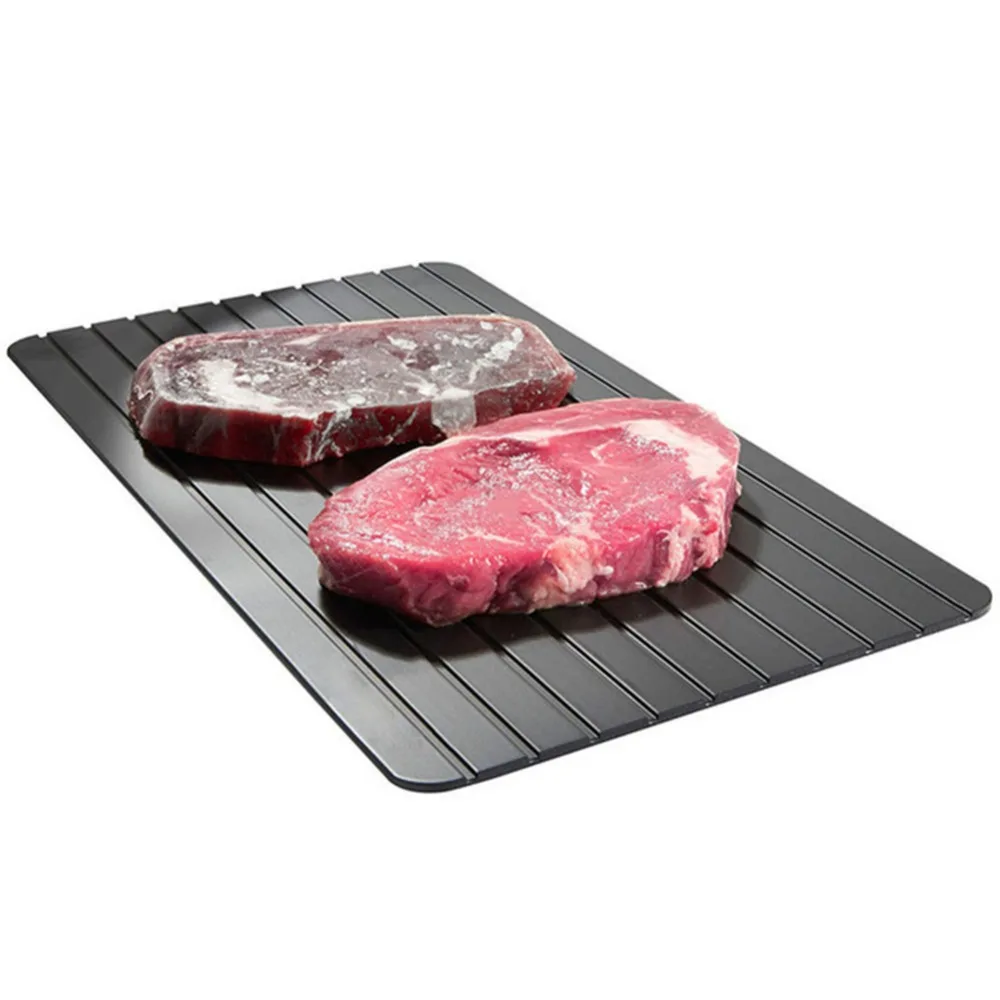 

Kitchen Frozen Food Defrosting Tray Aluminum Alloy Thawing board Fast Unfreeze Fridge Meat Fruit Defrost Tray Cutting Board