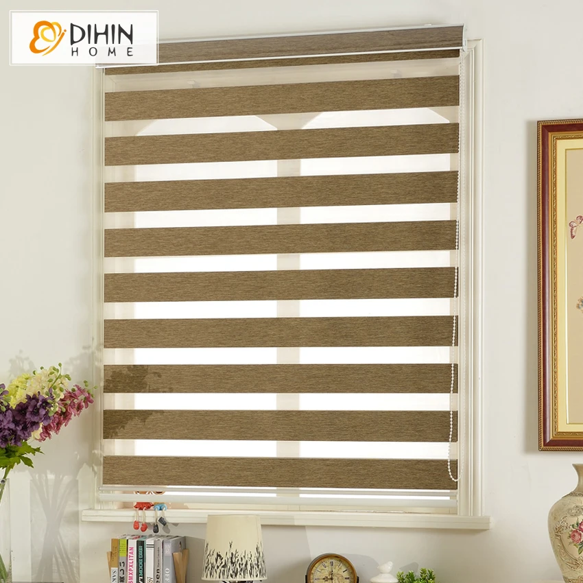 Hot Sale Curtains 5 Colors Thickening Roller Shutter Double Layer Shade