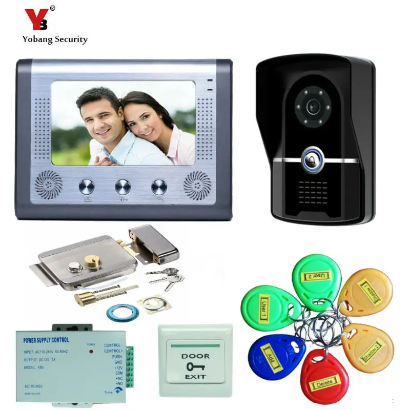 

Yobang Security 7" Video Door Phone Video Intercom Doorbell Home Security IR Camera Monitor With Night Vision Intercom door bell