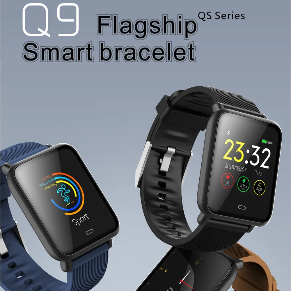 

Popular Fitness IP67 Waterproof index Calorie Blood Pressure Exercise Heart Rate Pedometer Smart Watch for Android and IOS phone