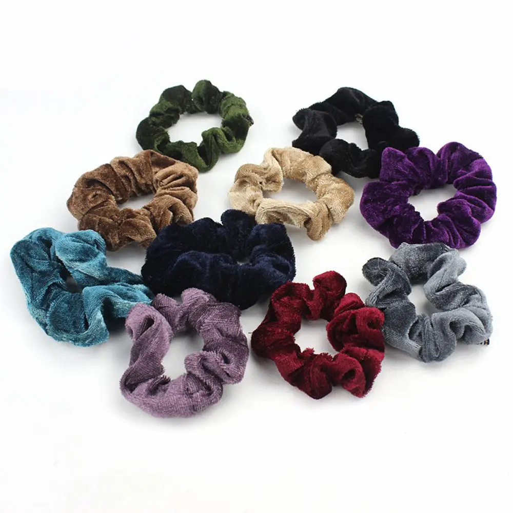 

HOOH 2019 Hot 1 Pcs Fashion Cute Women Elastic Accessories Party Hair Scrunchies Ponytail Holder Scrunchy Hairband 10 Colors