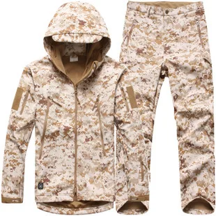 Winter Jacket Men Casual Army Camouflage Coat Military Men Tactical Jacket and Coats Set Waterproof Windproof Clothes - Цвет: Desert digital